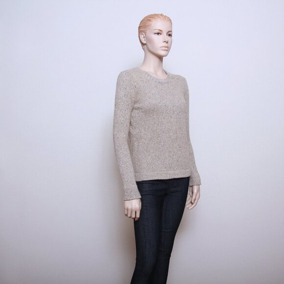 J. Crew Sweaters - J. Crew Factory Metallic Lambs Wool Blend Crew Neck Sweater Tan Women Size XS